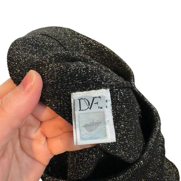 Diane Von Furstenberg Black Gold Sparkly Pencil‎ Skirt P / XS - Picture 6 of 10